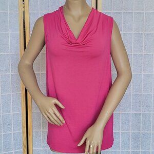 Torrid hot pink cowl neck sleeveless blouse NWOT size 1 or 1X